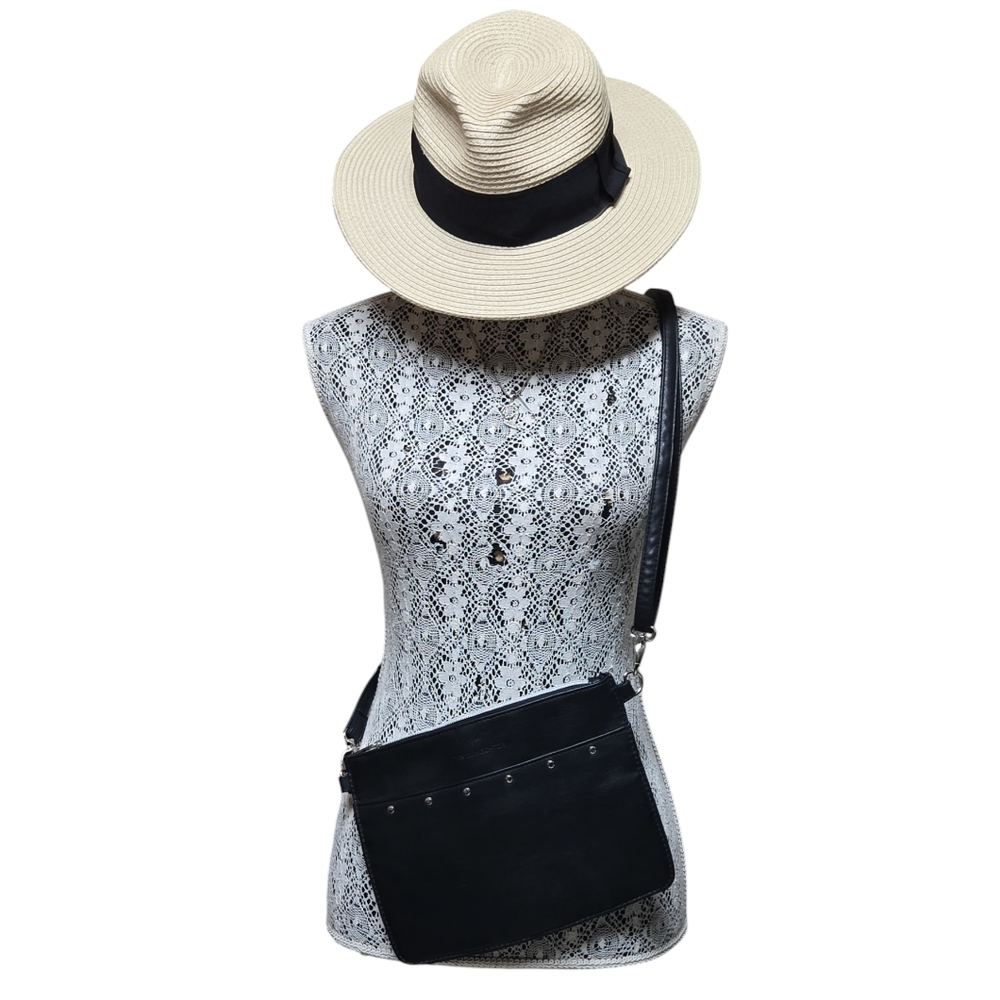 H&M fedora hat and daniel hechter crossbody bag set